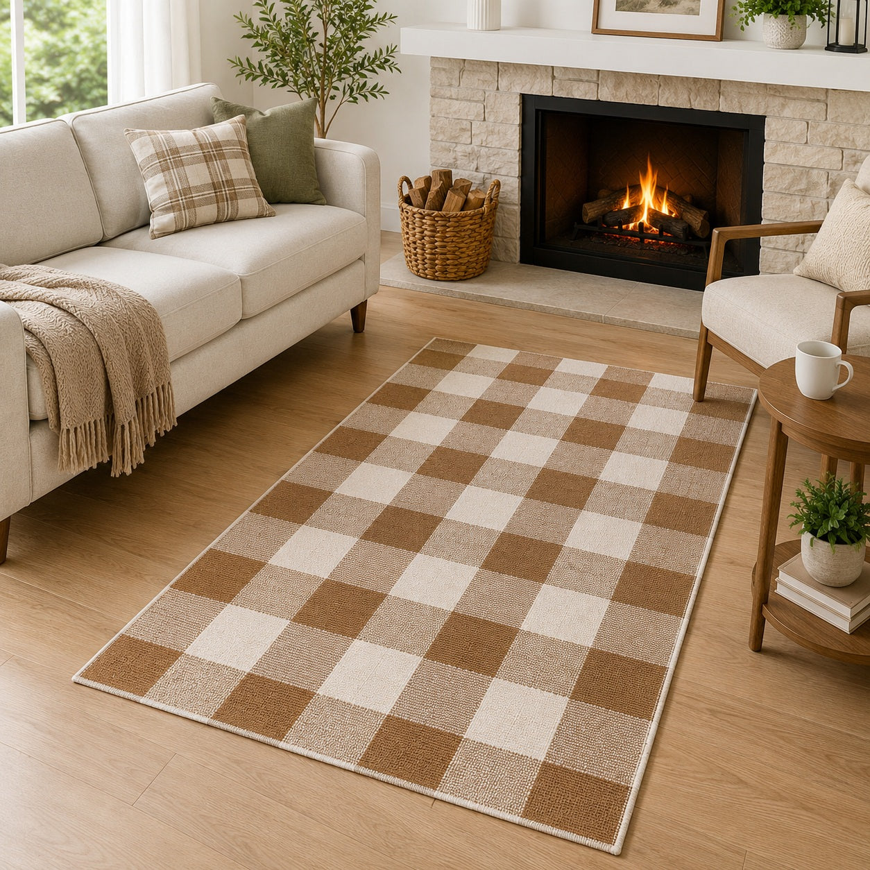 23 Inch X 51 Inch Plaid Rug Checkered - M RUG2351