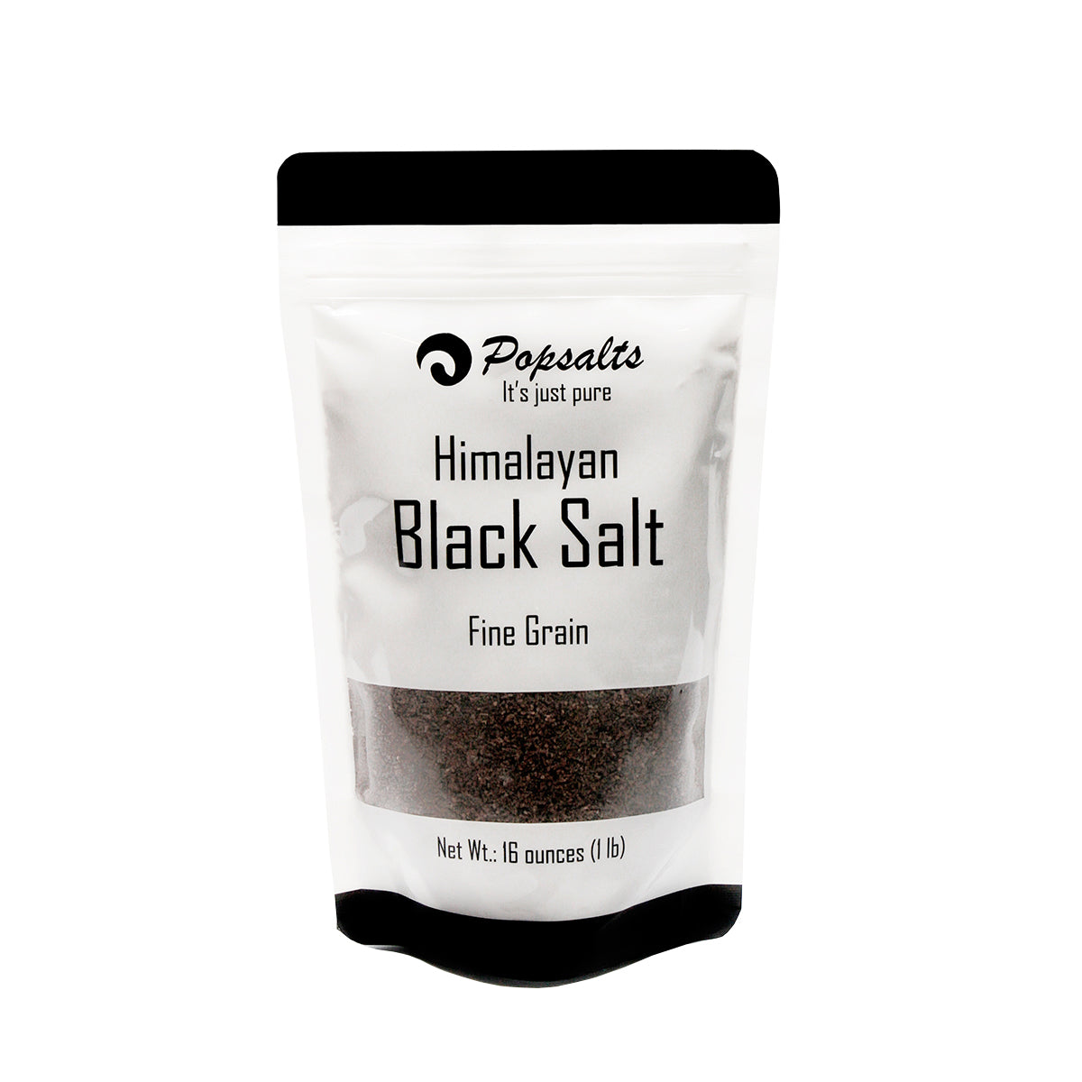 Popsalts Himalayan Black Salt (Kala Namak) 1 Pound Pouch Fine Grain - MSL1