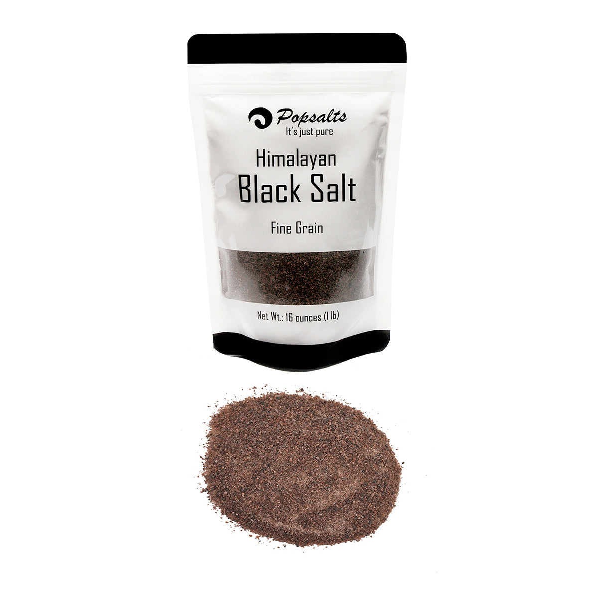 Popsalts Himalayan Black Salt (Kala Namak) 1 Pound Pouch Fine Grain - MSL1