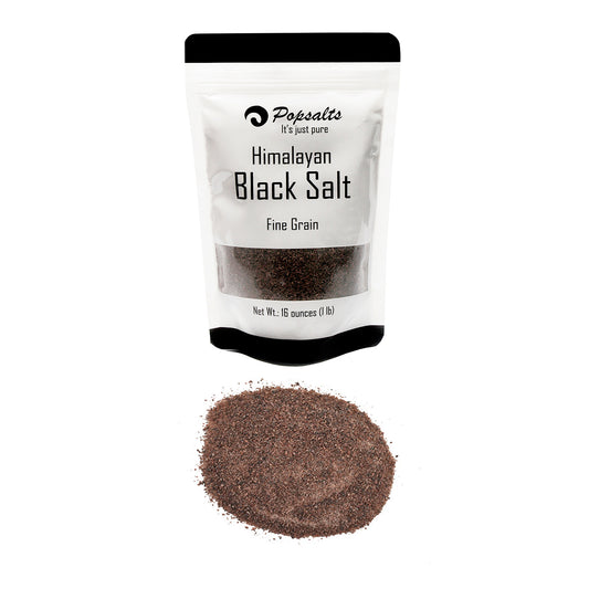 Popsalts Himalayan Black Salt (Kala Namak) 1 Pound Pouch Fine Grain - MSL1