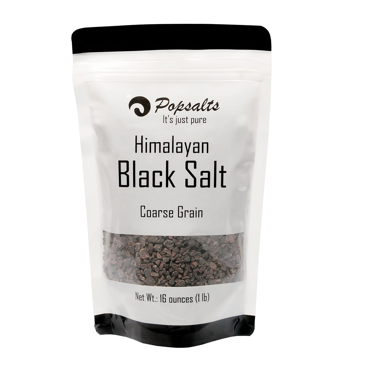 Popsalts Himalayan Black Salt (Kala Namak) 1 Pound Pouch Coarse Grain - MSL2