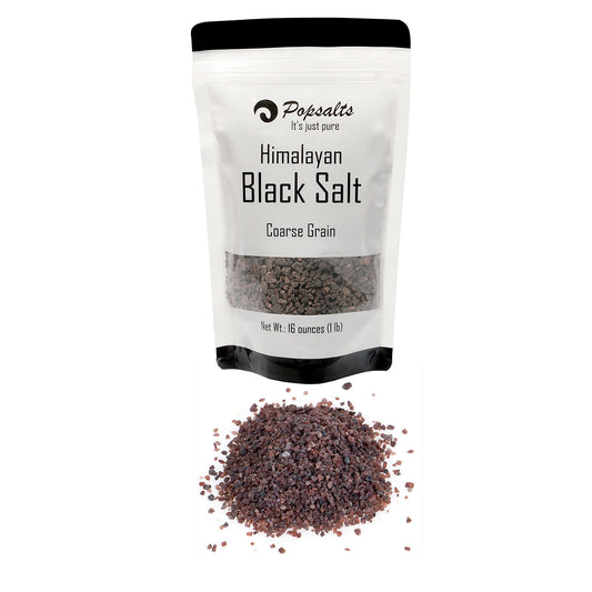 Popsalts Himalayan Black Salt (Kala Namak) 1 Pound Pouch Coarse Grain - MSL2