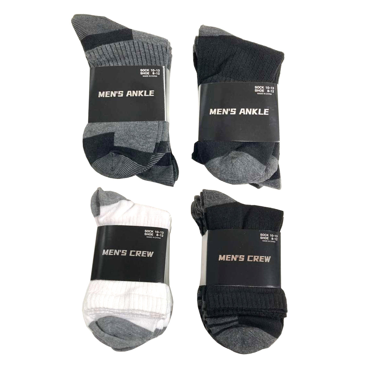 5 Pairs Assorted Men's Ankle & Crew Socks - MSOCKS
