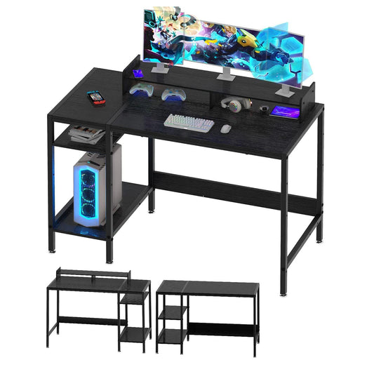 MINOSYS 47 Inches Office Desktop With Storage annd Monitor Stand - MTABLE47