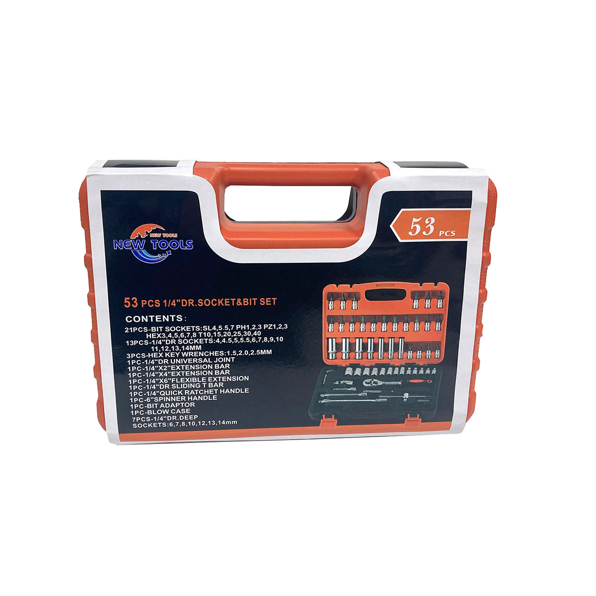 53 Pcs Mechanical Tool Kit Chrome Vanadium Steel Manual Tool Kit - MTOOL53
