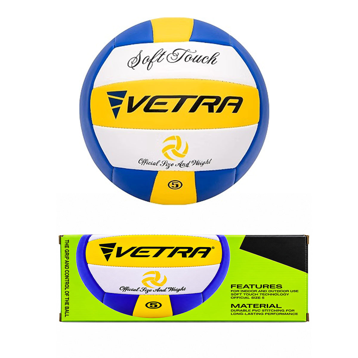 VETRA Premium, Soft Touch Volley Ball Official Size 5 " - M VBALL