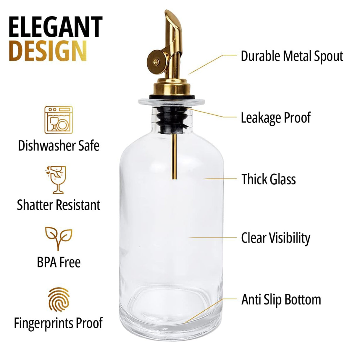 2 PC Set Vigel Premium Oil Dispenser 350 ML - M VGOIL350
