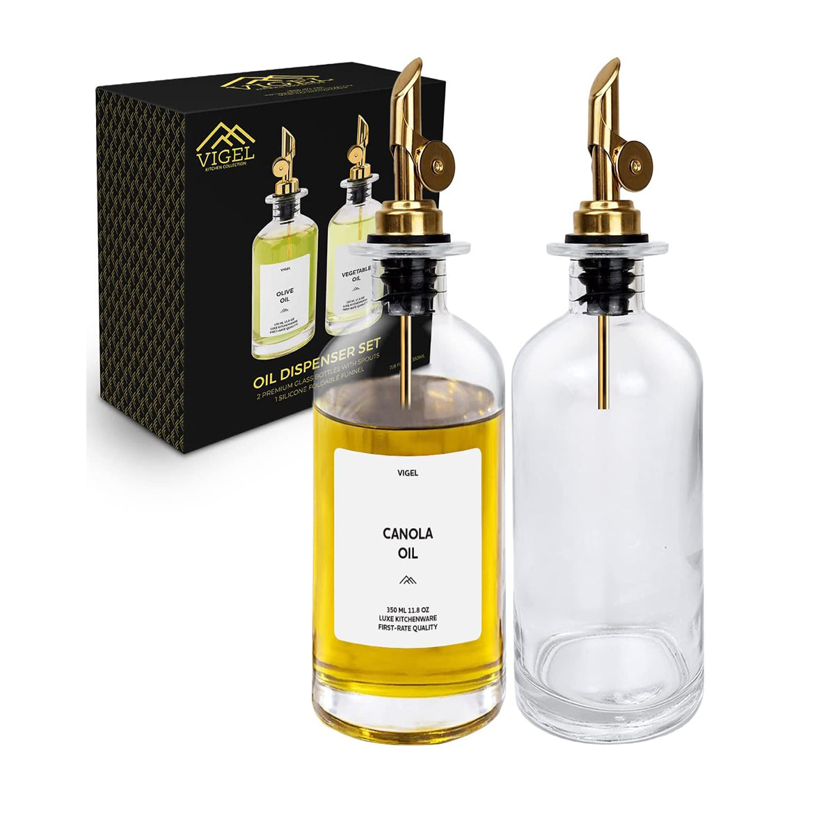 2 PC Set Vigel Premium Oil Dispenser 350 ML - M VGOIL350