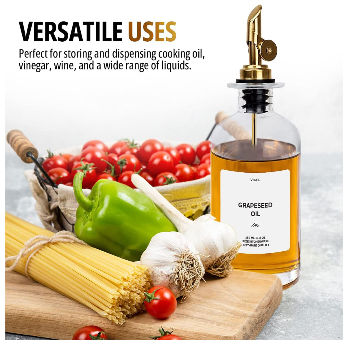 2 PC Set Vigel Premium Oil Dispenser 350 ML - M VGOIL350