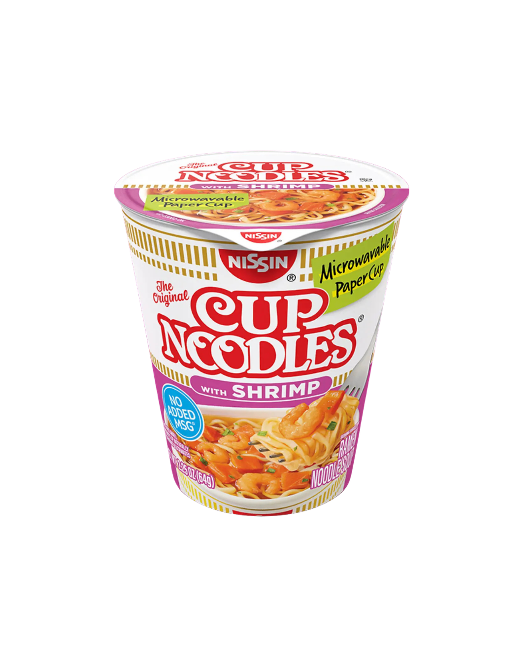 NISSIN CUP NOODLES SHRIMP FLAVOR RAMEN NOODLE SOUP, 2.5oz GNISSIN24S