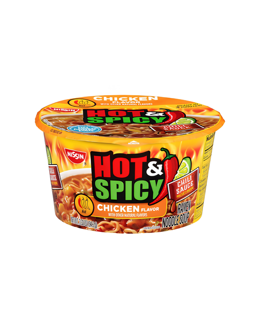 NISSIN HOT & SPICY CHICKEN FLAVOR, 3.32oz (94.2g) - G NISSIN 314C