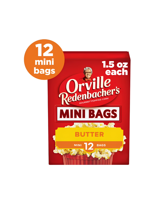 ORVILLE REDENBACHER'S MICROWAVE POPCORN MINI BAGS BUTTER FLAVOR, 12ct-1.5oz GORVILLE865