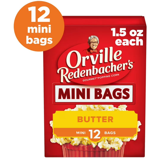 ORVILLE REDENBACHER'S MICROWAVE POPCORN MINI BAGS MOVIE THEATER BUTTER FLAVOR, 12ct- 1.5oz GORVILLE176