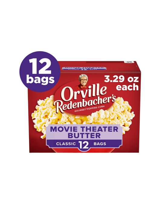 ORVILLE REDENBACHER'S MICROWAVE POPCORN VALUE SIZE MOVIE THEATER BUTTER FLAVOR, 12ct-3.29oz GORVILLE858