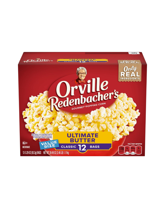 ORVILLE REDENBACHER'S MICROWAVE POPCORN VALUE SIZE ULTIMATE BUTTER FLAVOR, 12ct- 3.29oz GORVILLE834