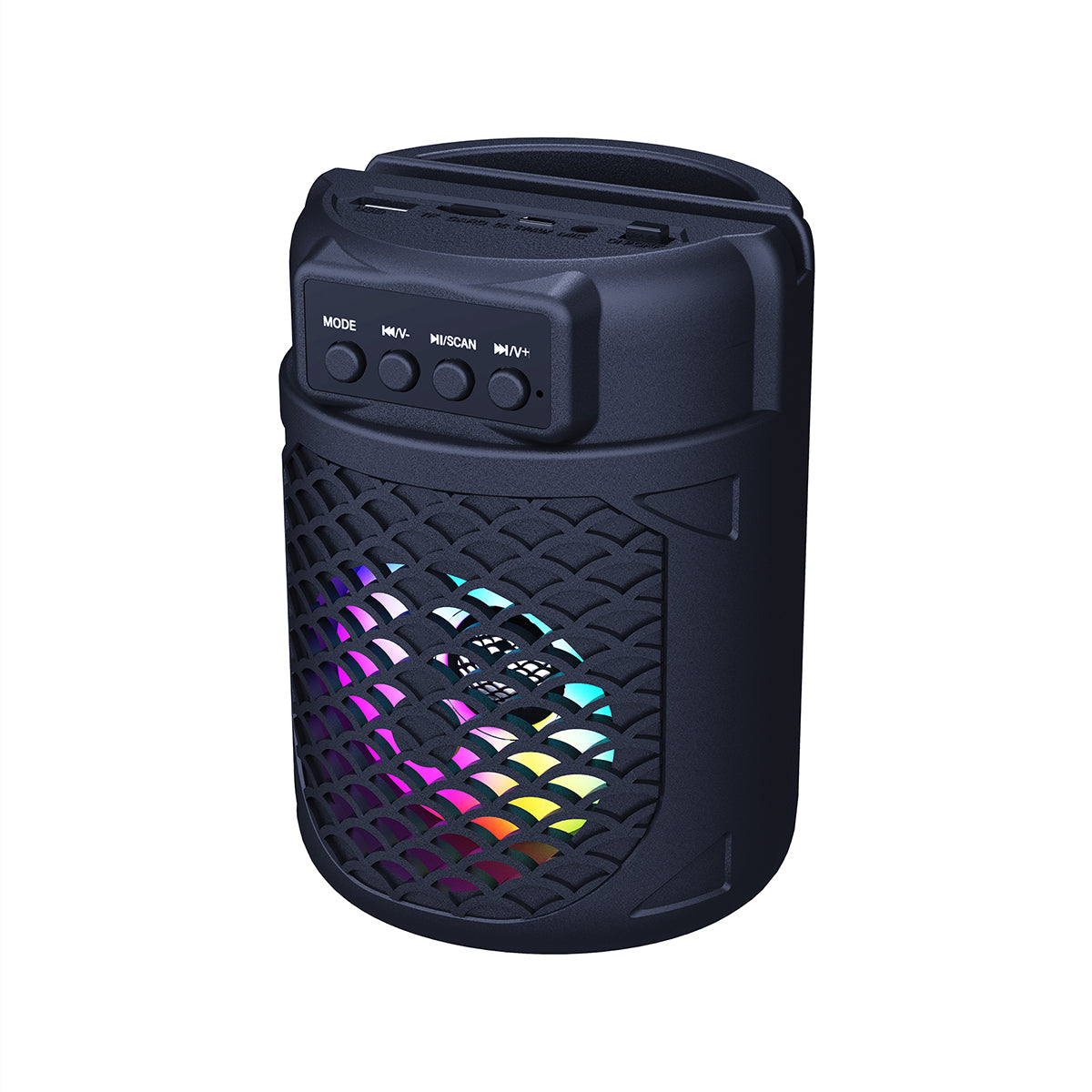 3” Wireless Speaker With USB/Tf Card & Aux Inputs, Multicolor Light On Speaker - R323