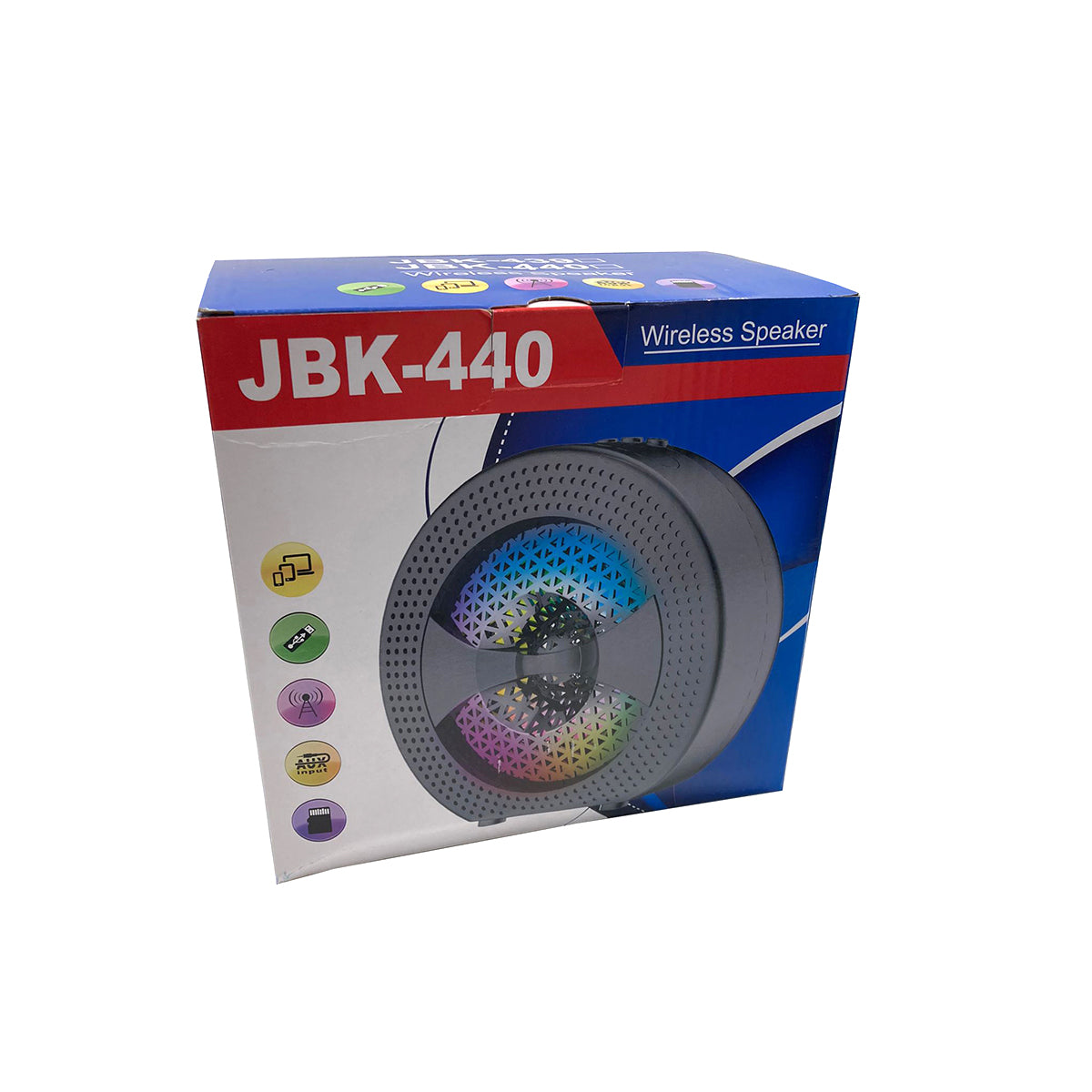 4" Round Wireless Speaker With USB/Tf Card & Aux Inputs 500 mAh Multicolor Light On Speaker - R440