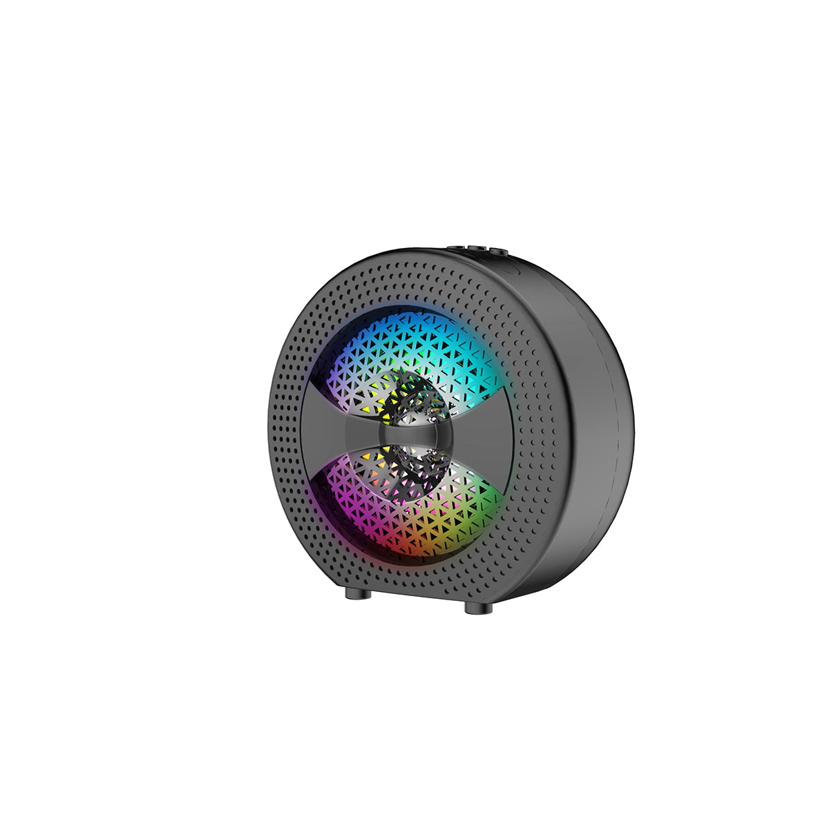 4" Round Wireless Speaker With USB/Tf Card & Aux Inputs 500 mAh Multicolor Light On Speaker - R440