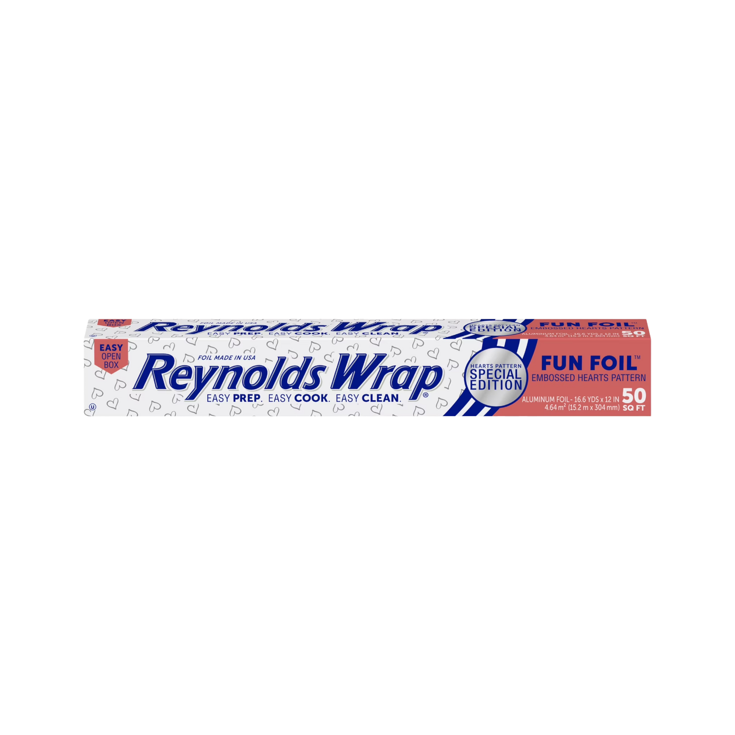 REYNOLDS WRAP FUN FOIL EMBOSSED HEARTS PATTERN, 24/50sq ft - REY1621