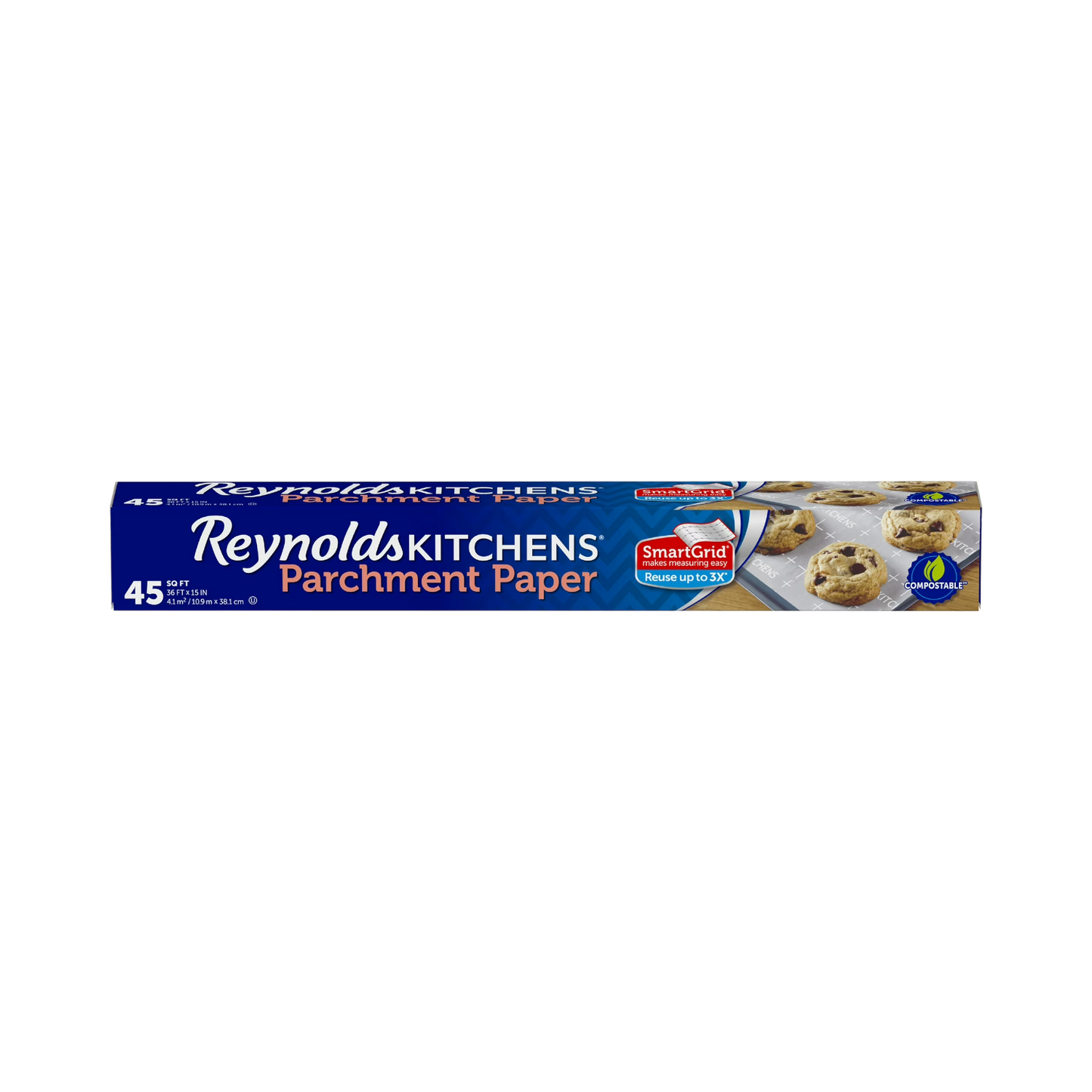 REYNOLDS KITCHENS PARCHMENT PAPER 18" ROLL WITH SMARTGRID, 45sq ft REY3310