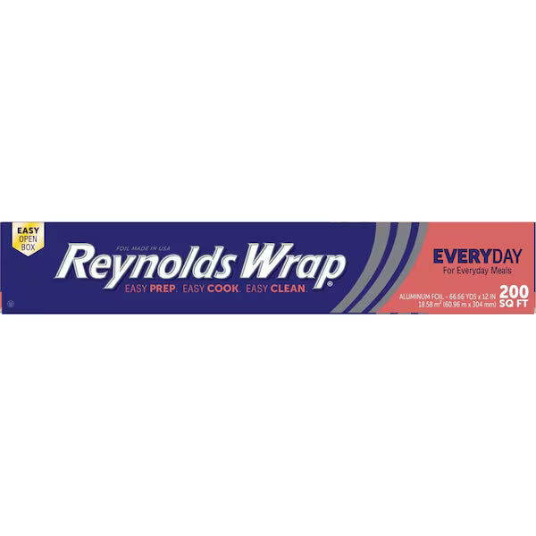 REYNOLDS WRAP STANDARD 12 INCH ALUMINUM FOIL, 200sq ft REY0185