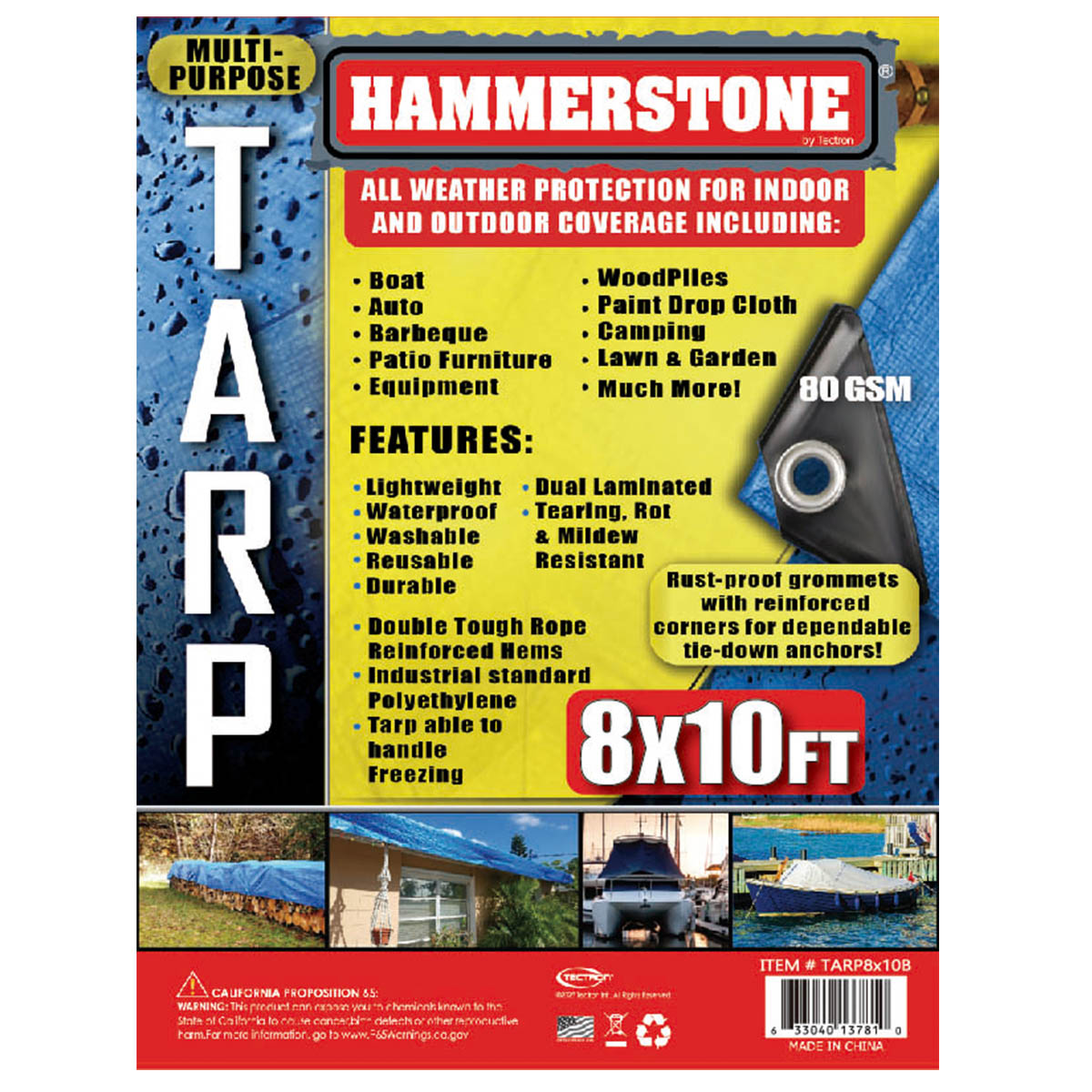 Tarp 8 X 10 Ft Blue 80 Gsm - TB8X10