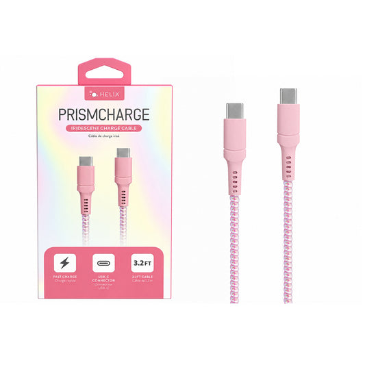 HELIX 3.2 Ft Type-C To C Premium Cable Connector Pink) - Y687
