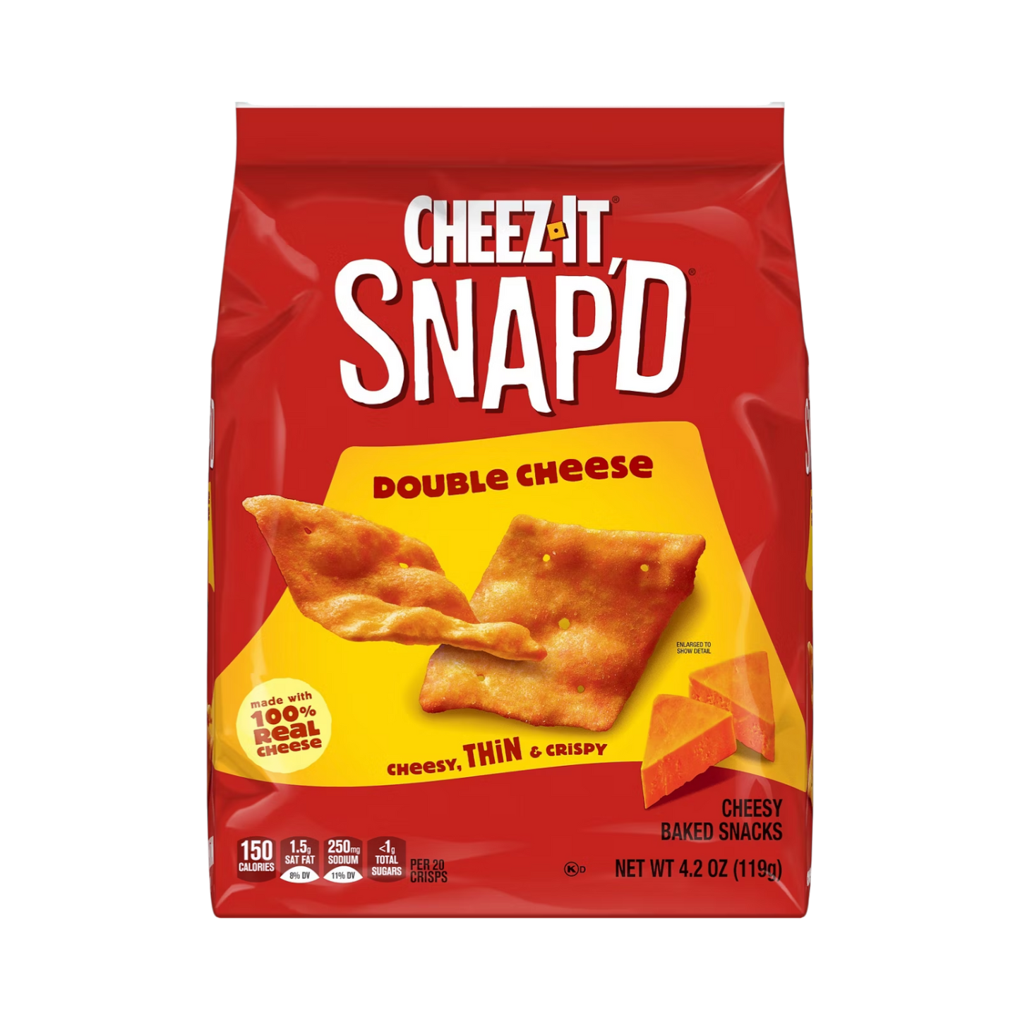 CHEEZ IT SNAPD DOUBLE CHEESE, 4.2oz GCHEEZIT425